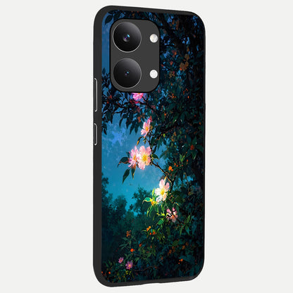  Midnight Bloom Glow back cover For Poco X8 Pro Max slim fit glass case with vibrant aesthetic design