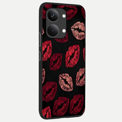  Midnight Kiss Love back cover For Poco X8 Pro Max slim fit glass case with vibrant aesthetic design