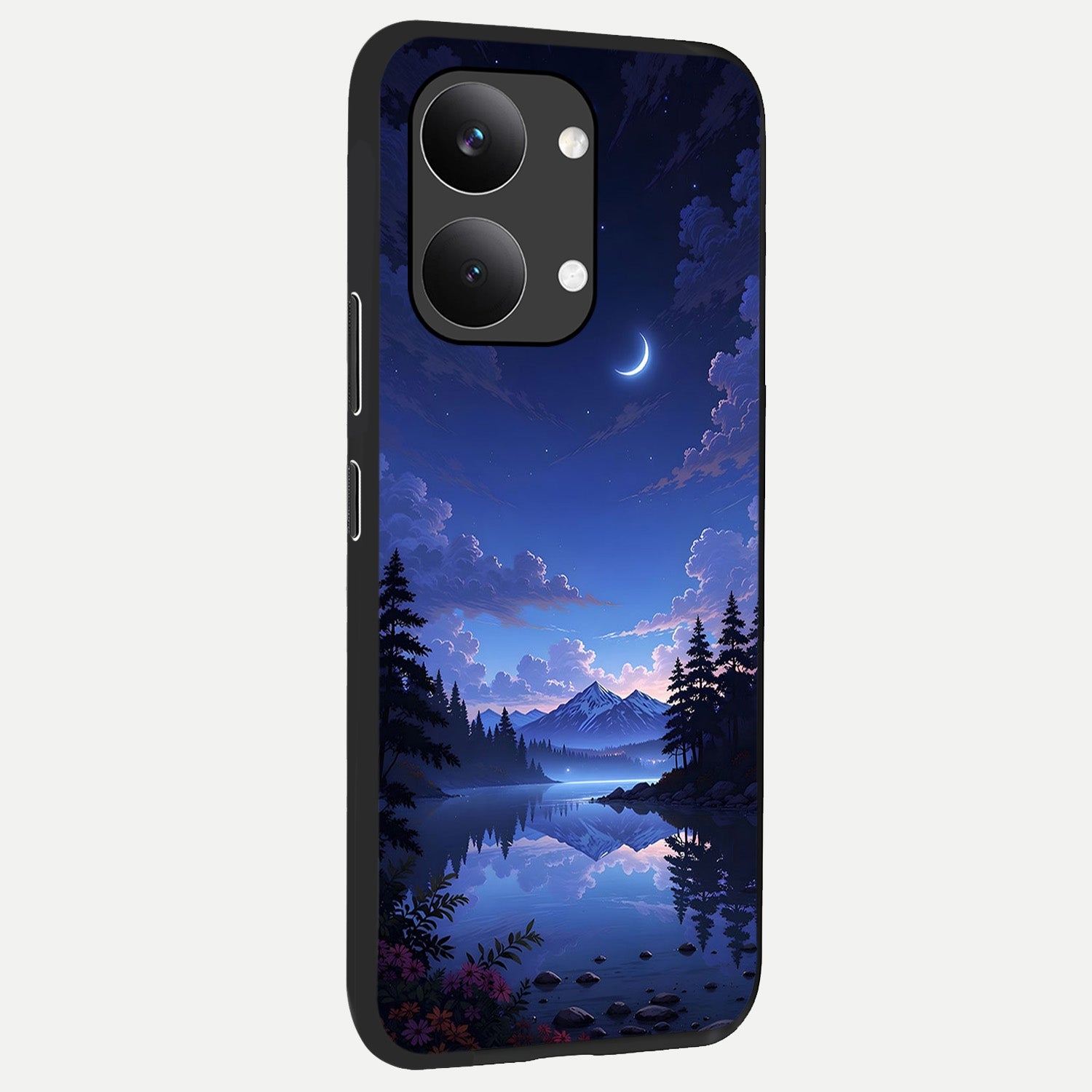  Midnight Lake Peace back cover For Poco X8 Pro Max slim fit glass case with vibrant aesthetic design