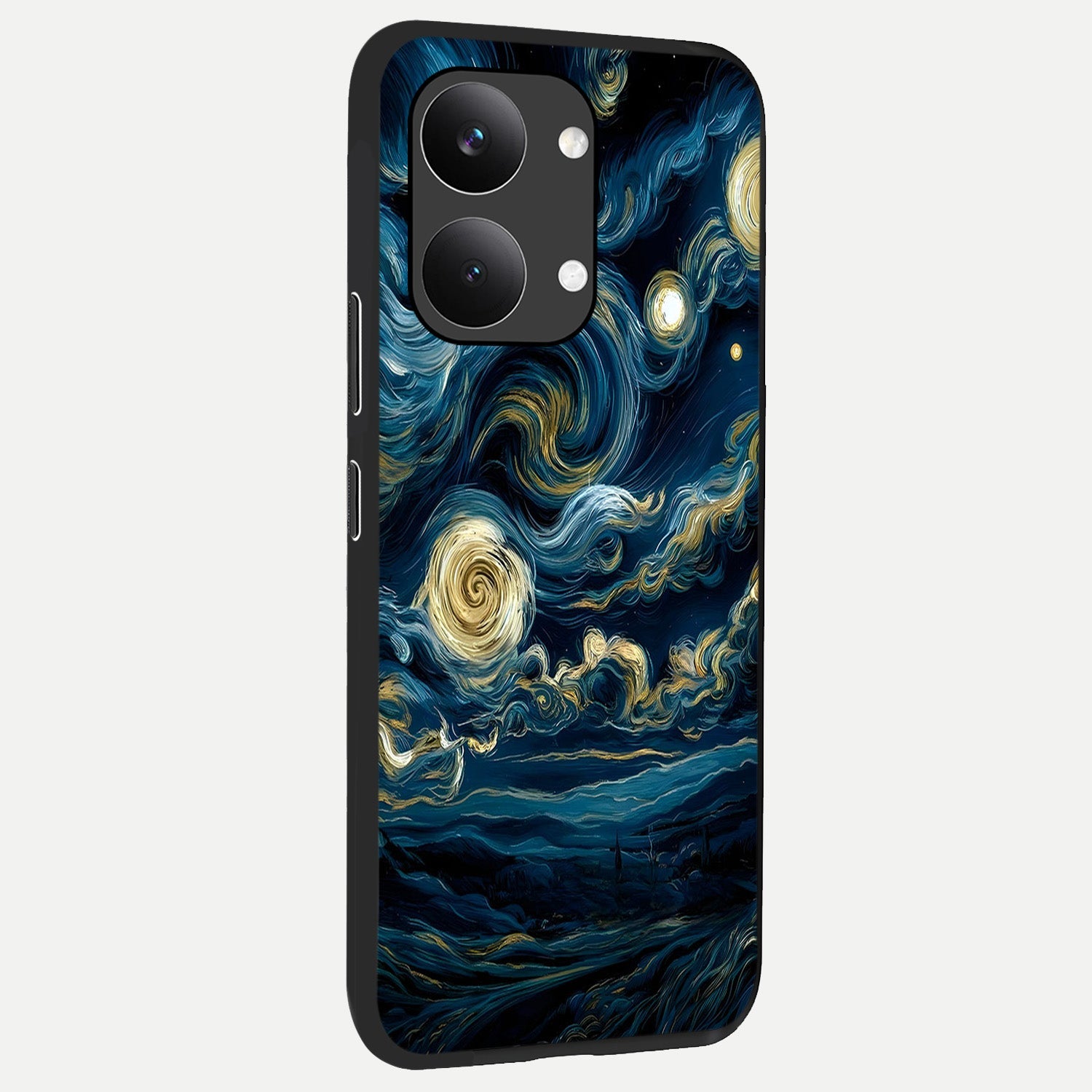  Midnight Sky Whirl back cover For Poco X8 Pro Max slim fit glass case with vibrant aesthetic design
