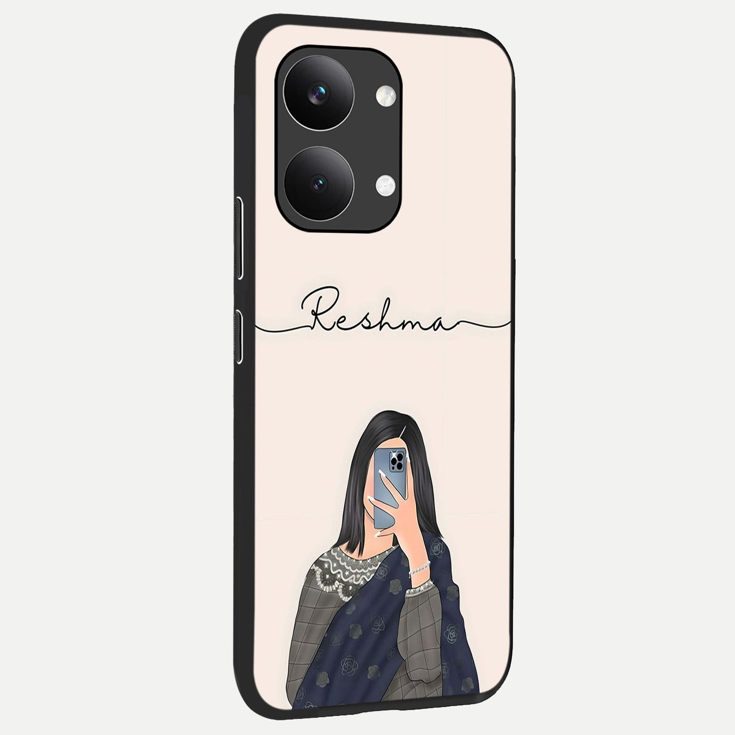  Mirror Mood Muse With Custom Name back cover For Poco X8 Pro Max slim fit glass case with vibrant aesthetic design