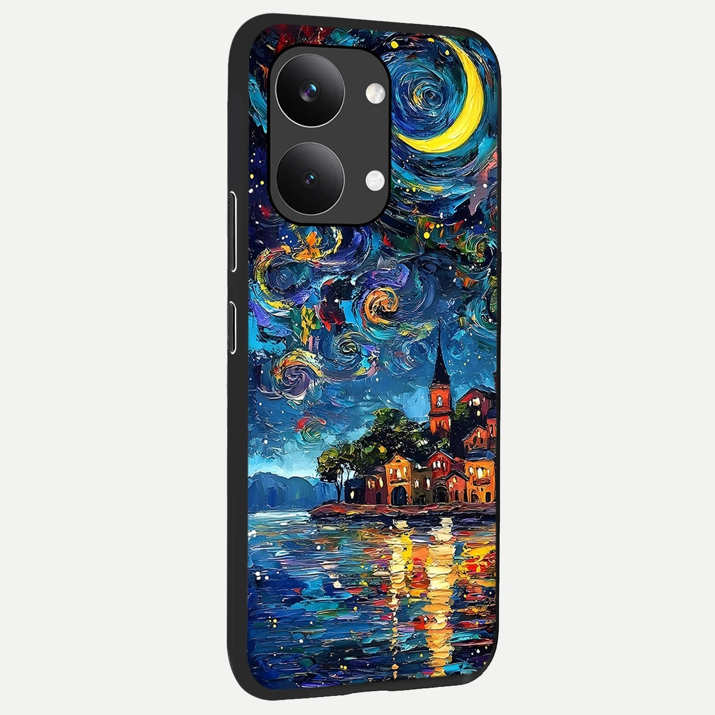  Moonlight Harbor Glow back cover For Poco X8 Pro Max slim fit glass case with vibrant aesthetic design