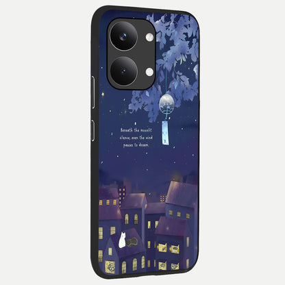  Moonlit Cat Silence back cover For Poco X8 Pro Max slim fit glass case with vibrant aesthetic design