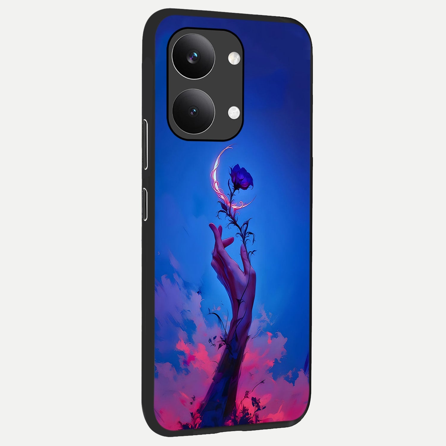  Mystic Hand back cover For Poco X8 Pro Max slim fit glass case with vibrant aesthetic design