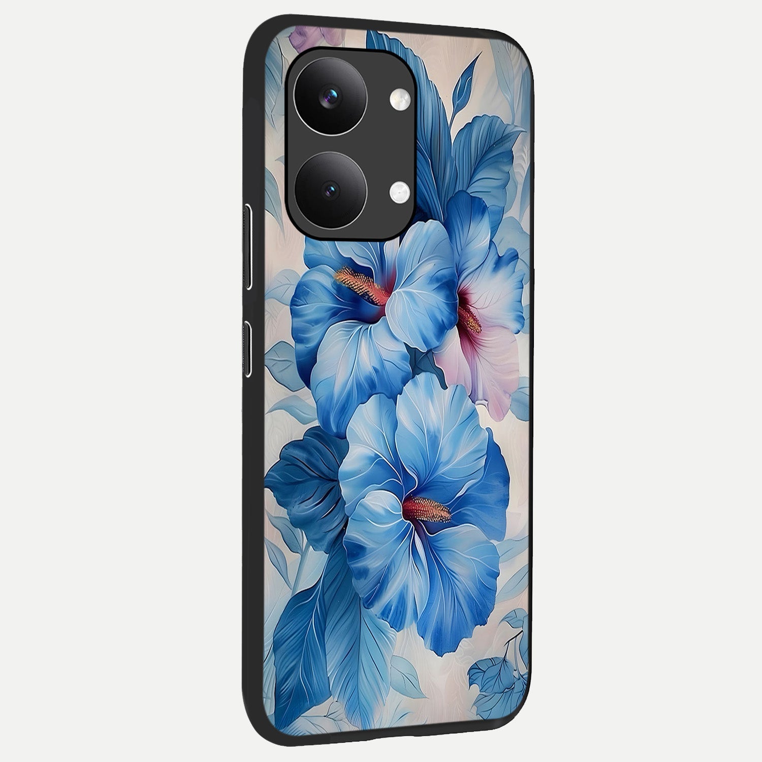  Ocean Hibiscus Grace back cover For Poco X8 Pro Max slim fit glass case with vibrant aesthetic design