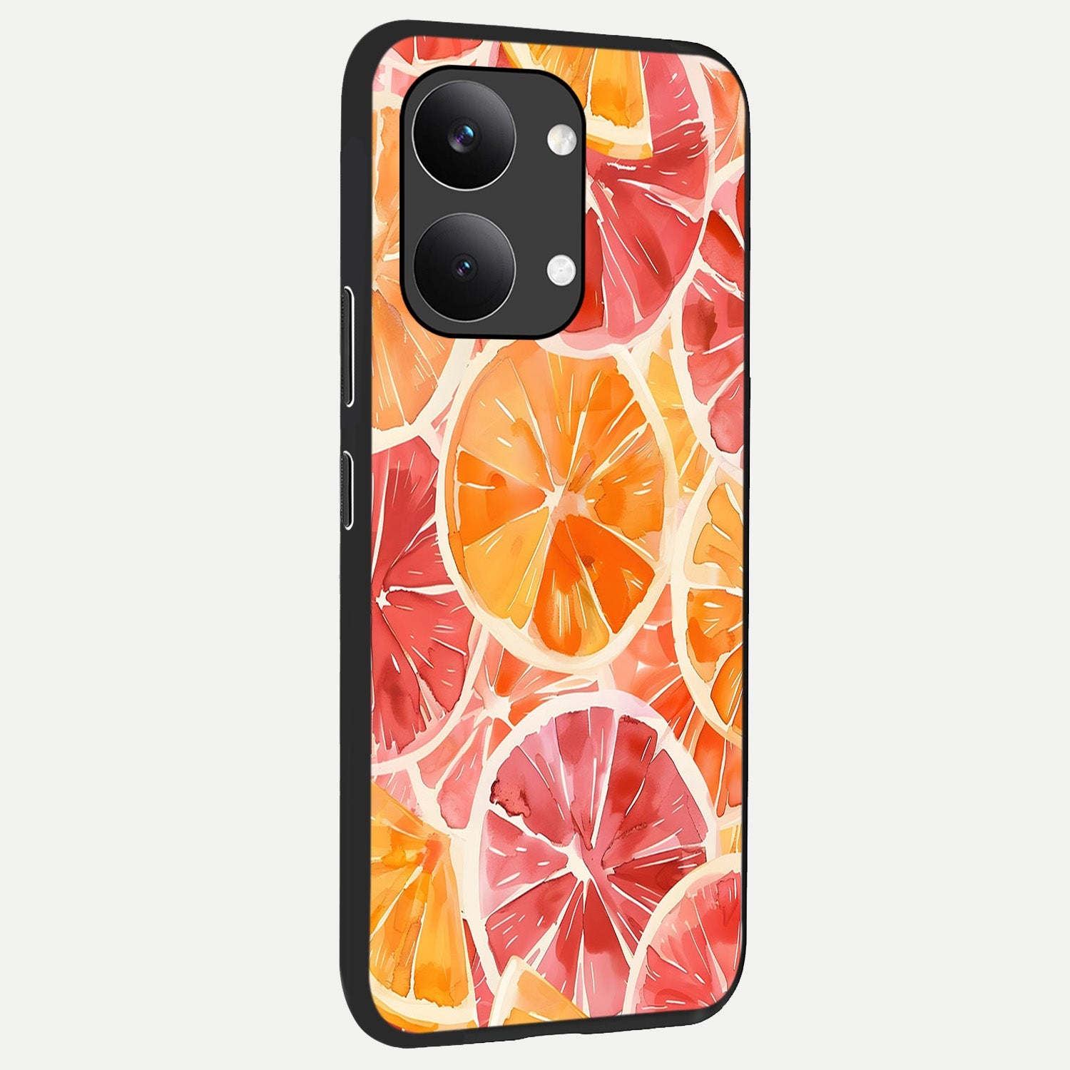  Orange Fruits Pattern back cover For Poco X8 Pro Max slim fit glass case with vibrant aesthetic design