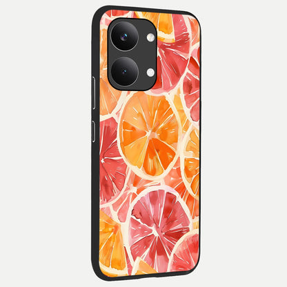  Orange Fruits Pattern back cover For Poco X8 Pro Max slim fit glass case with vibrant aesthetic design