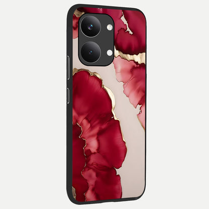  Pink And White Marble back cover For Poco X8 Pro Max slim fit glass case with vibrant aesthetic design