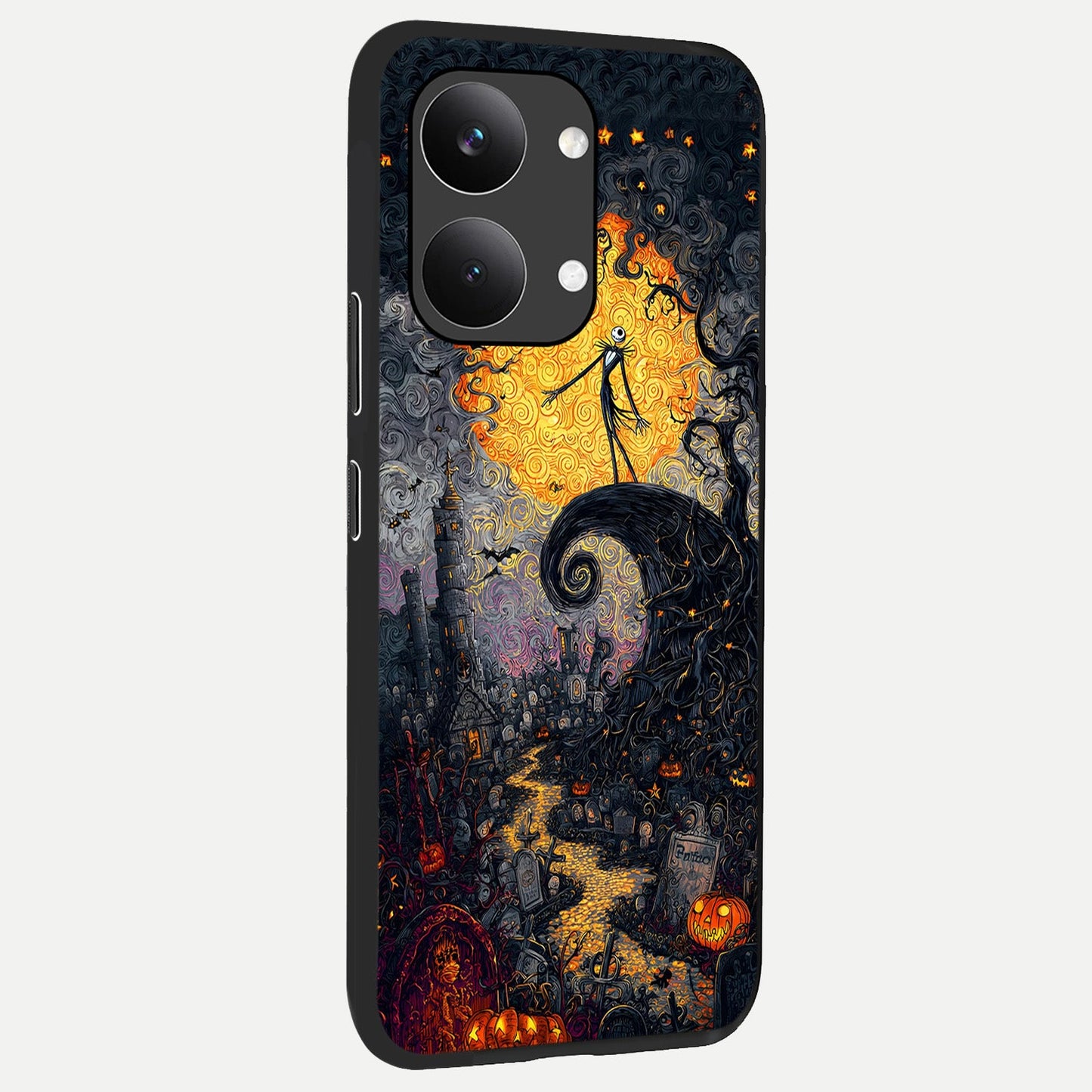  Pumpkin Moon Night back cover For Poco X8 Pro Max slim fit glass case with vibrant aesthetic design