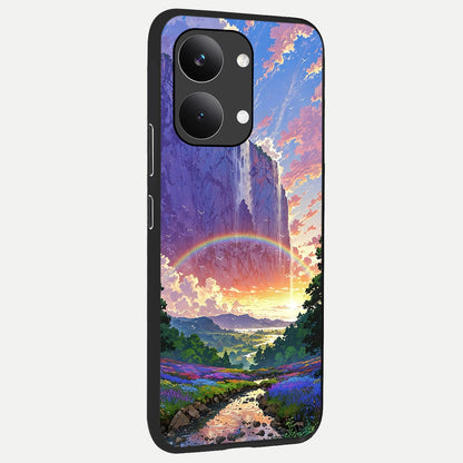  Rainbow Valley Dream back cover For Poco X8 Pro Max slim fit glass case with vibrant aesthetic design