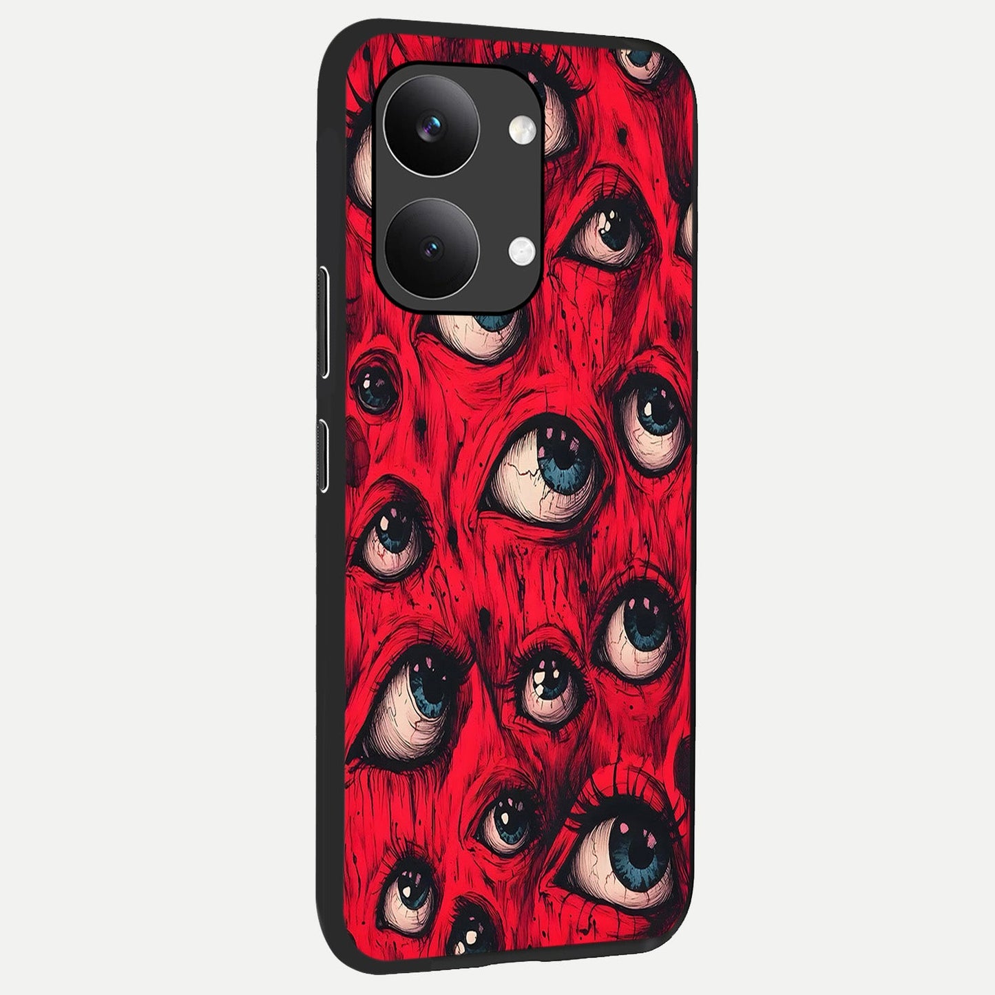  Red Eyes Pattern back cover For Poco X8 Pro Max slim fit glass case with vibrant aesthetic design