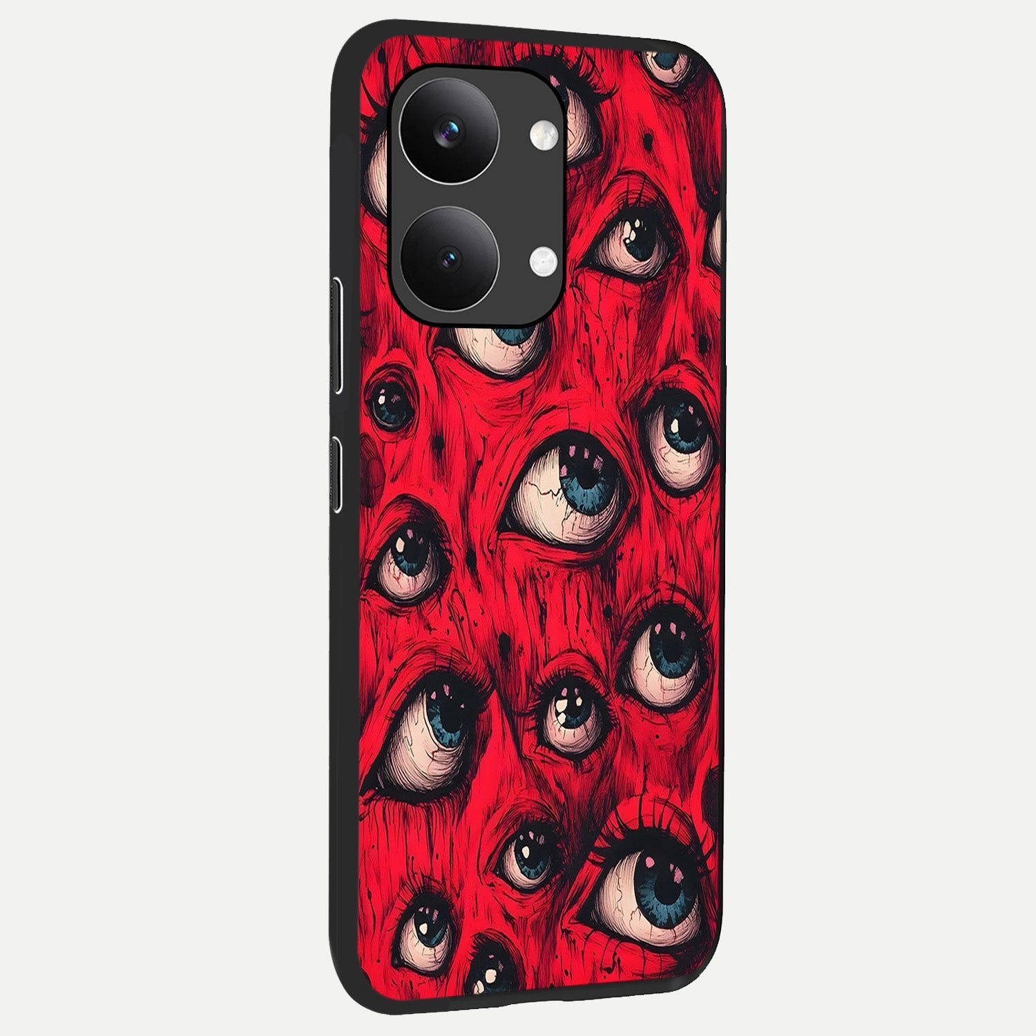  Red Eyes Pattern back cover For Poco X8 Pro Max slim fit glass case with vibrant aesthetic design