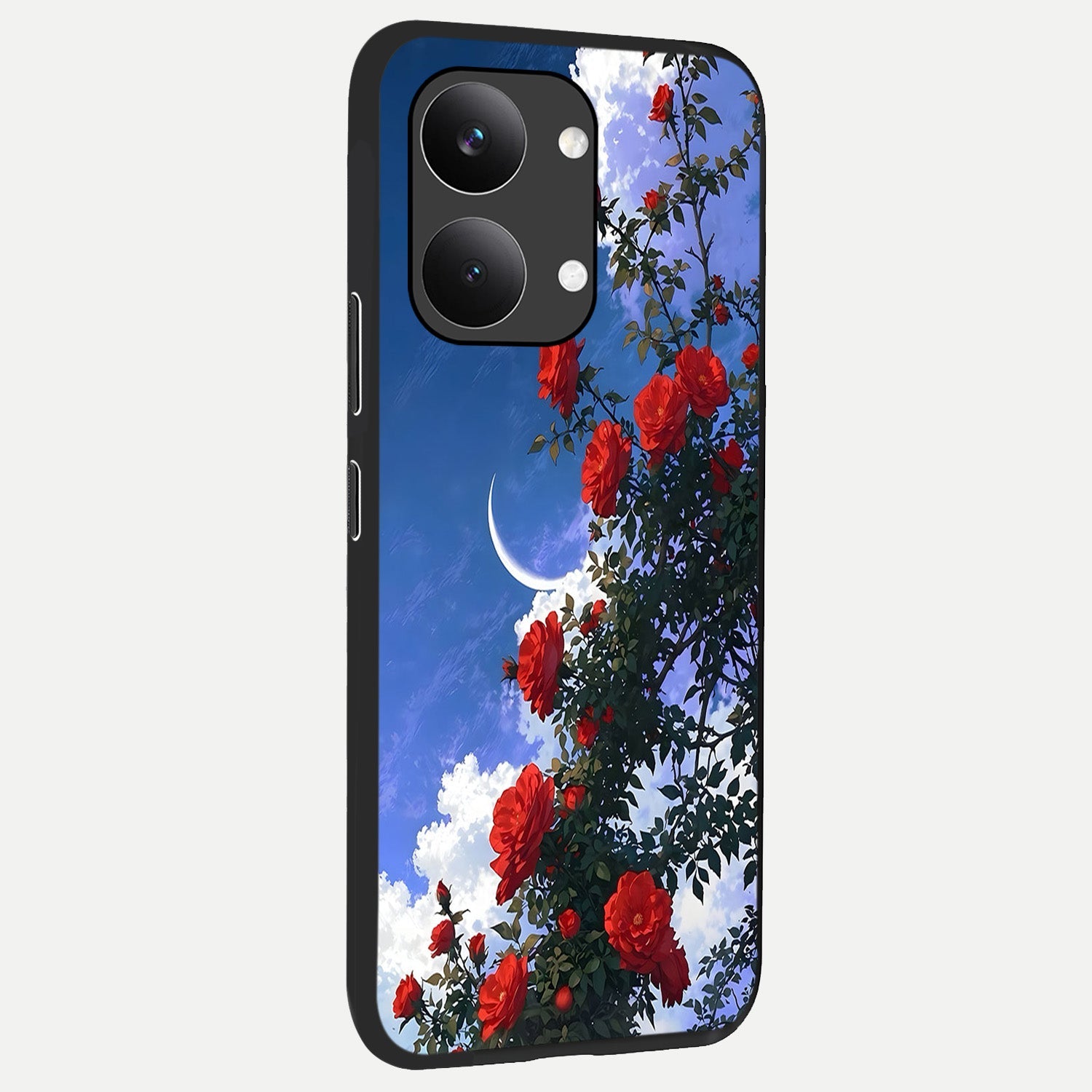  Rose Drift Flowers back cover For Poco X8 Pro Max slim fit glass case with vibrant aesthetic design