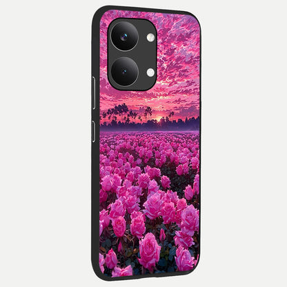  Rose Sunset Valley back cover For Poco X8 Pro Max slim fit glass case with vibrant aesthetic design
