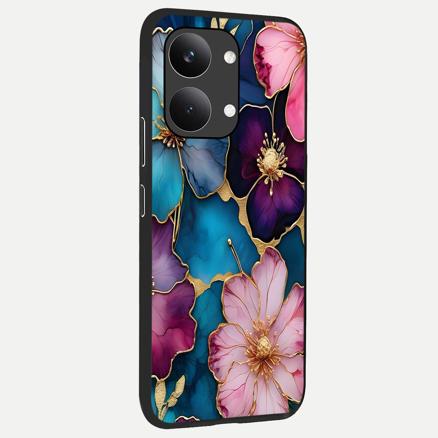  Sparkle Floral back cover For Poco X8 Pro Max slim fit glass case with vibrant aesthetic design