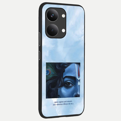  Spiritual Krishna back cover For Poco X8 Pro Max slim fit glass case with vibrant aesthetic design