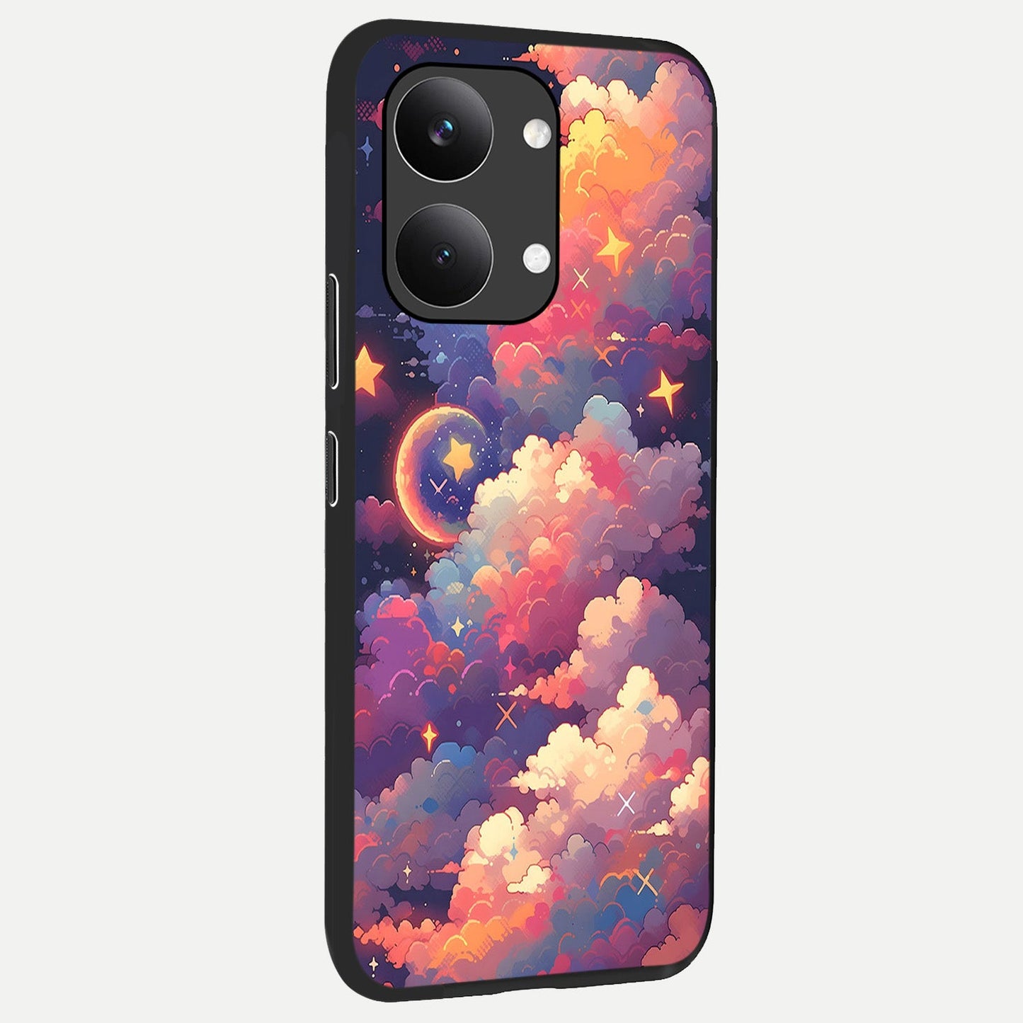  Starlit Dream Clouds back cover For Poco X8 Pro Max slim fit glass case with vibrant aesthetic design