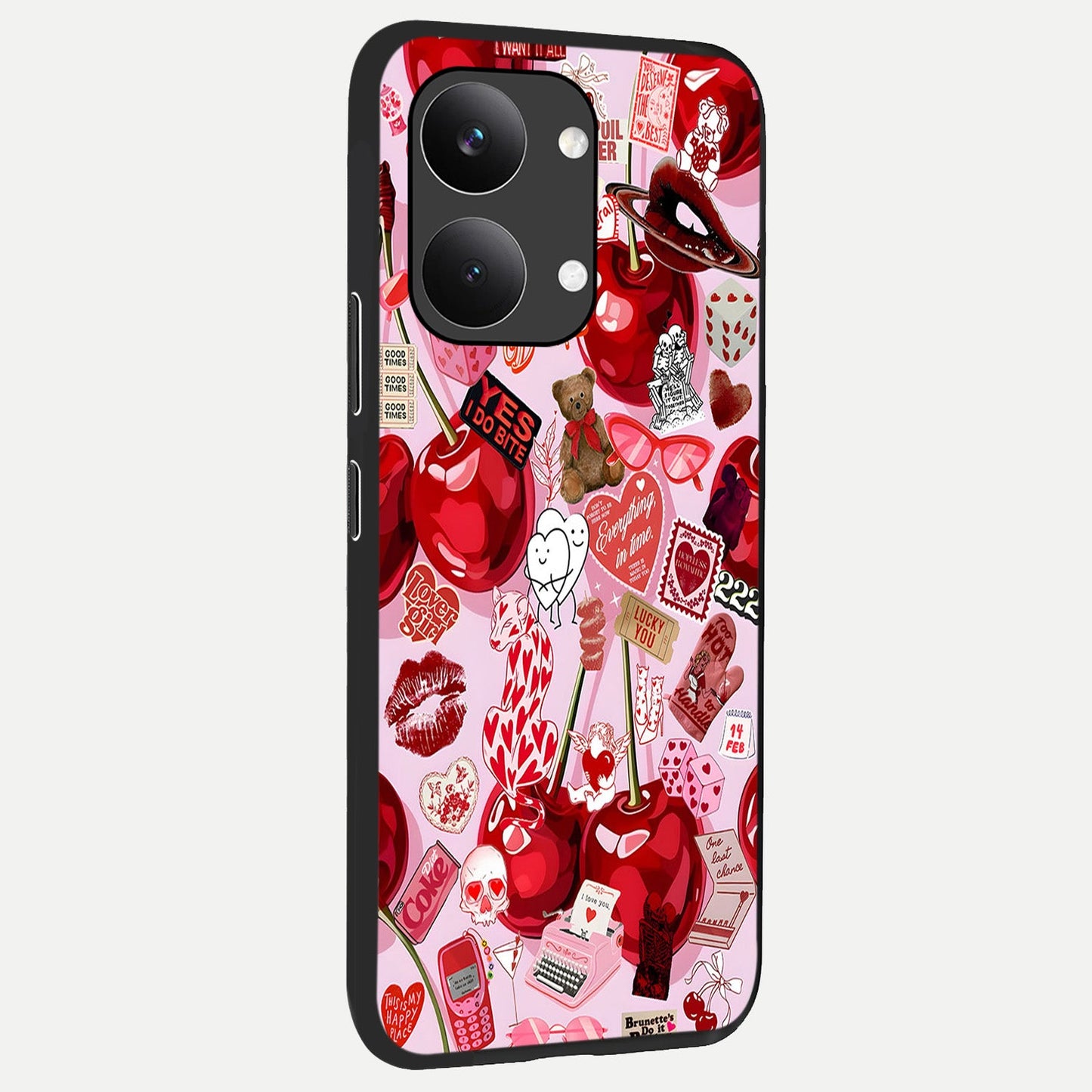  Sweet Cherry Chaos back cover For Poco X8 Pro Max slim fit glass case with vibrant aesthetic design
