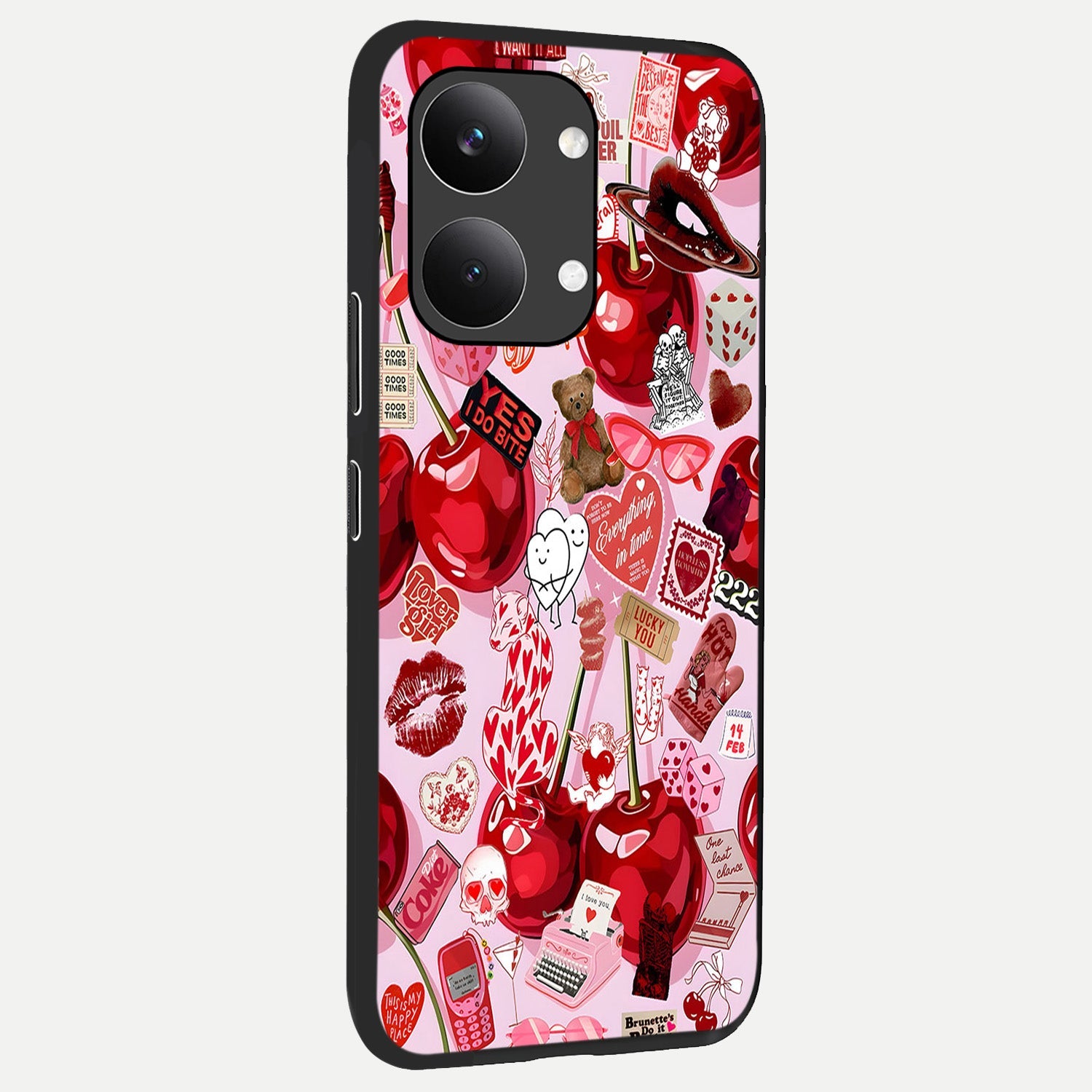  Sweet Cherry Chaos back cover For Poco X8 Pro Max slim fit glass case with vibrant aesthetic design