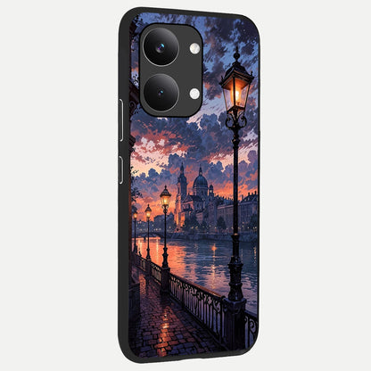  Twilight River Lights back cover For Poco X8 Pro Max slim fit glass case with vibrant aesthetic design