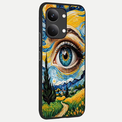  Van Gogh Eye back cover For Poco X8 Pro Max slim fit glass case with vibrant aesthetic design