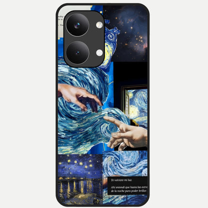  Aesthetic Vando Hands Glass Case For Poco X8 Pro Max back cover – full design glossy printed glass finish
