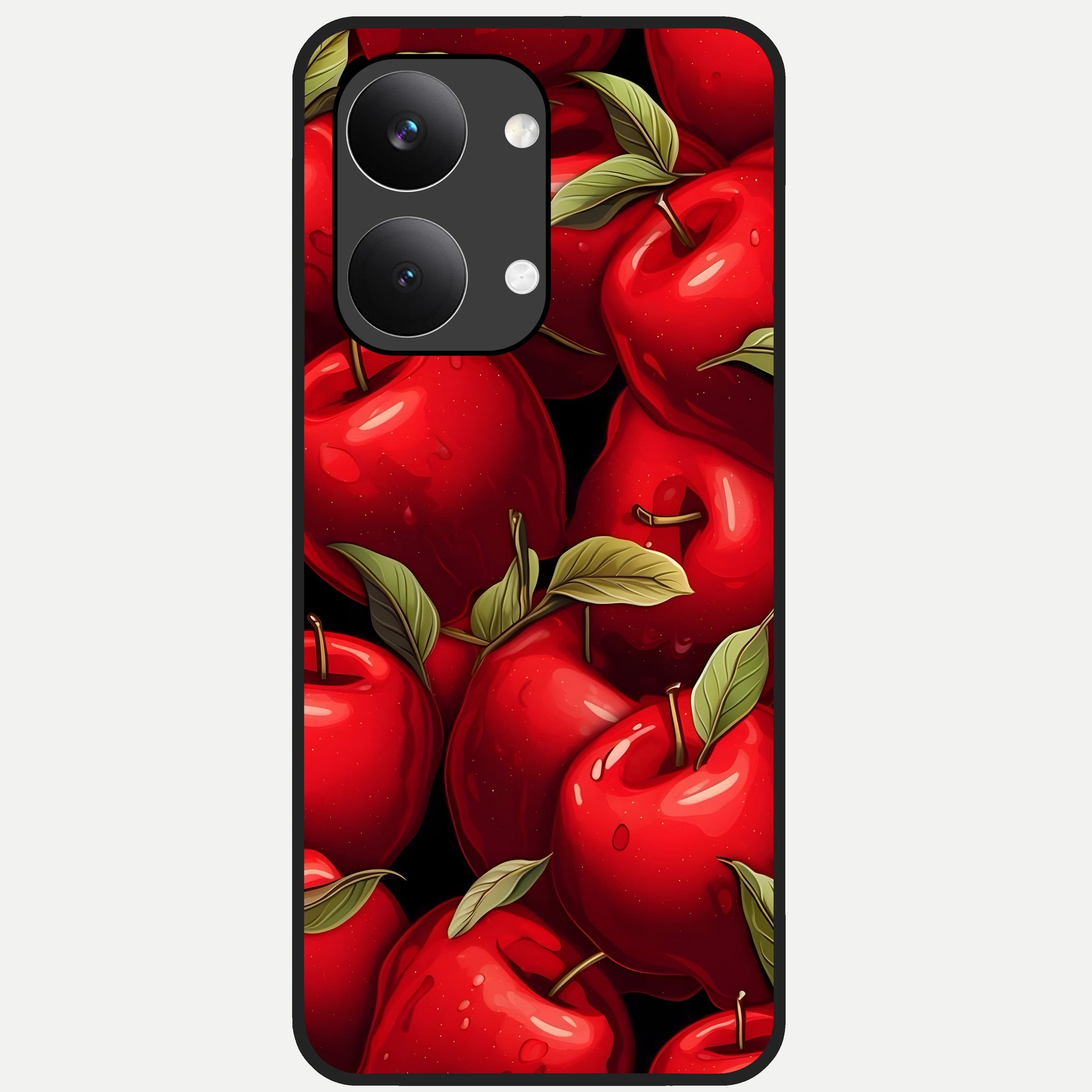  Apple Pattern Glass Case For Poco X8 Pro Max back cover – full design glossy printed glass finish