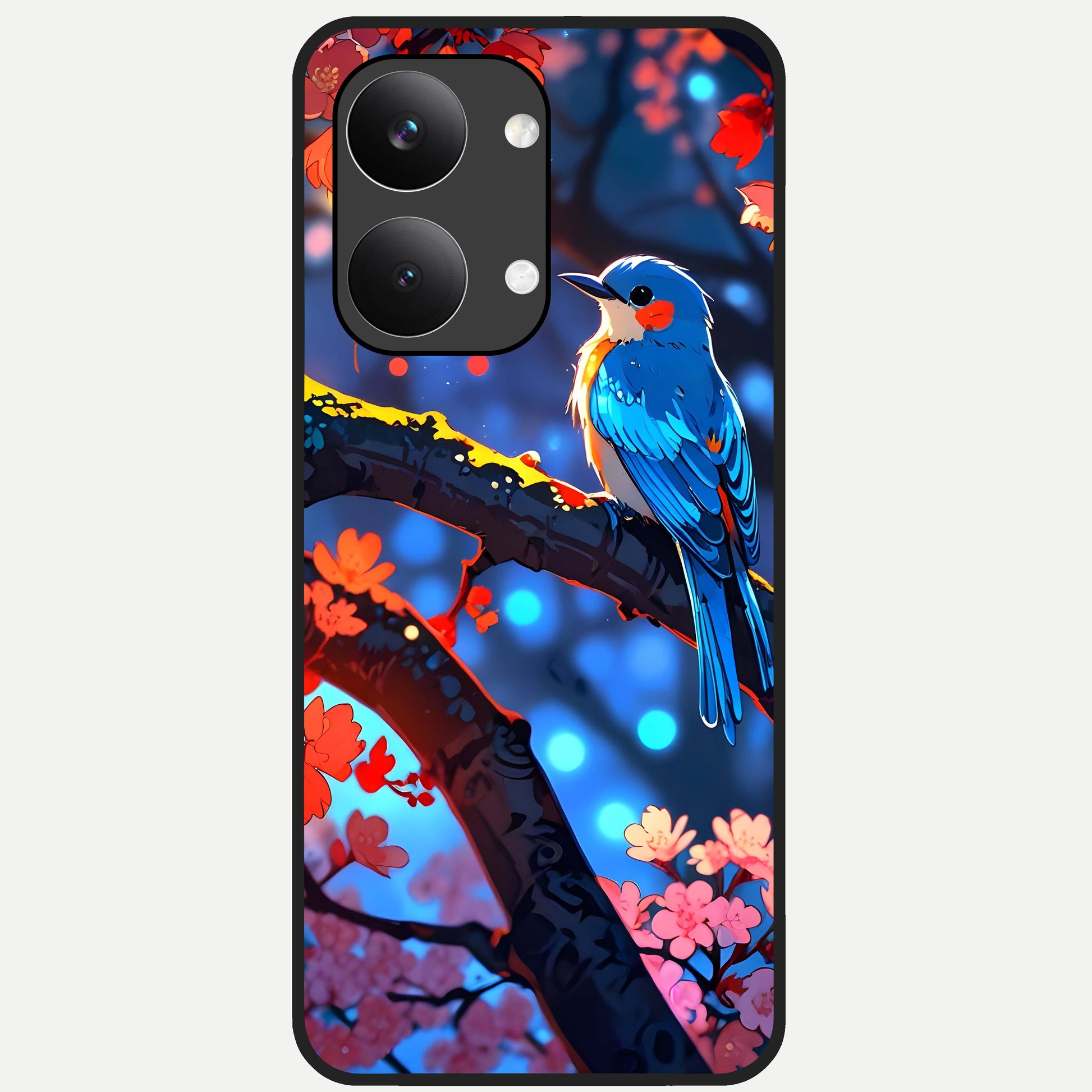  Blooming Water Drift Glass Case For Poco X8 Pro Max back cover – full design glossy printed glass finish