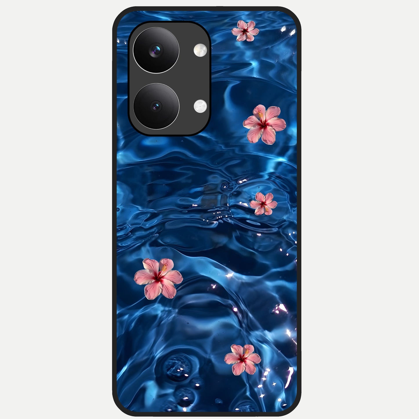  Bloom Thread Art Glass Case For Poco X8 Pro Max back cover – full design glossy printed glass finish