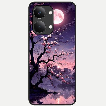  Blossom Pink Moon Glass Case For Poco X8 Pro Max back cover – full design glossy printed glass finish