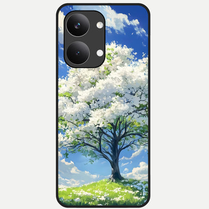  Blossom Sky Serenity Glass Case For Poco X8 Pro Max back cover – full design glossy printed glass finish