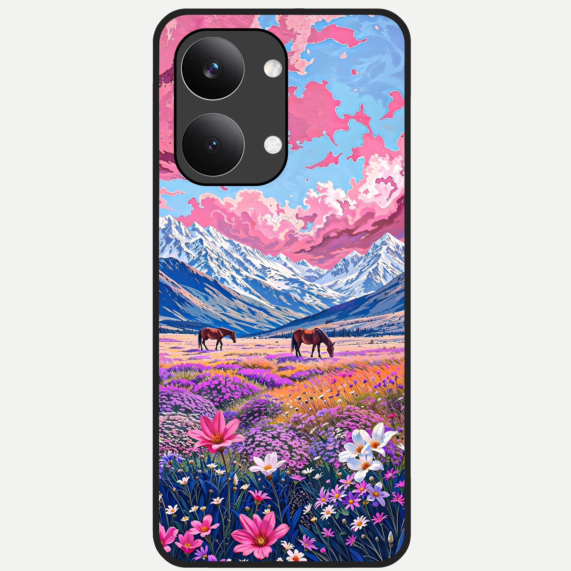  Blossom Valley Dream Glass Case For Poco X8 Pro Max back cover – full design glossy printed glass finish