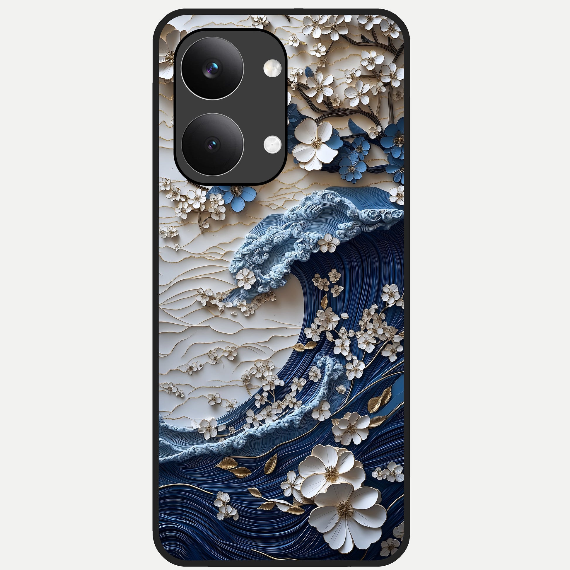  Blossom Wave Art Glass Case For Poco X8 Pro Max back cover – full design glossy printed glass finish