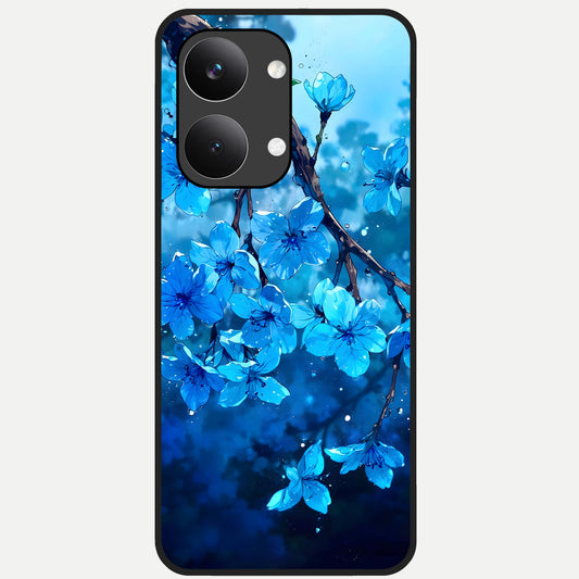  Blue Blossoms Branch Glass Case For Poco X8 Pro Max back cover – full design glossy printed glass finish