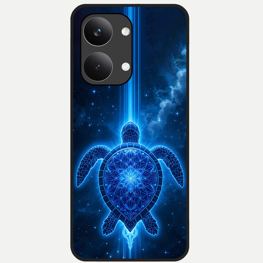  Blue Galaxy Turtle Glass Case For Poco X8 Pro Max back cover – full design glossy printed glass finish