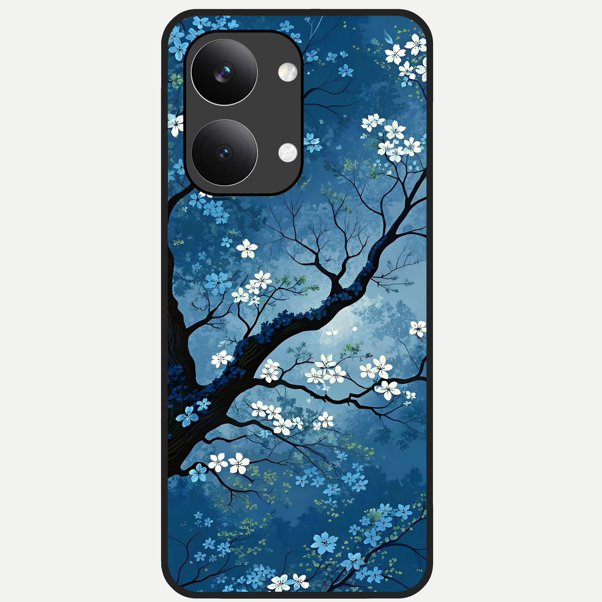  Blue Tree Serenity Glass Case For Poco X8 Pro Max back cover – full design glossy printed glass finish