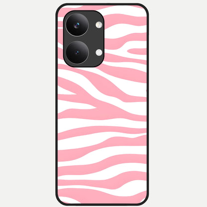  Blush Zebra Flow Glass Case For Poco X8 Pro Max back cover – full design glossy printed glass finish