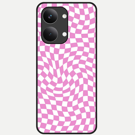  Bubblegum Check Wave Glass Case For Poco X8 Pro Max back cover – full design glossy printed glass finish