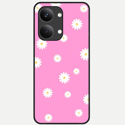  Bubblegum Daisy Pop Glass Case For Poco X8 Pro Max back cover – full design glossy printed glass finish