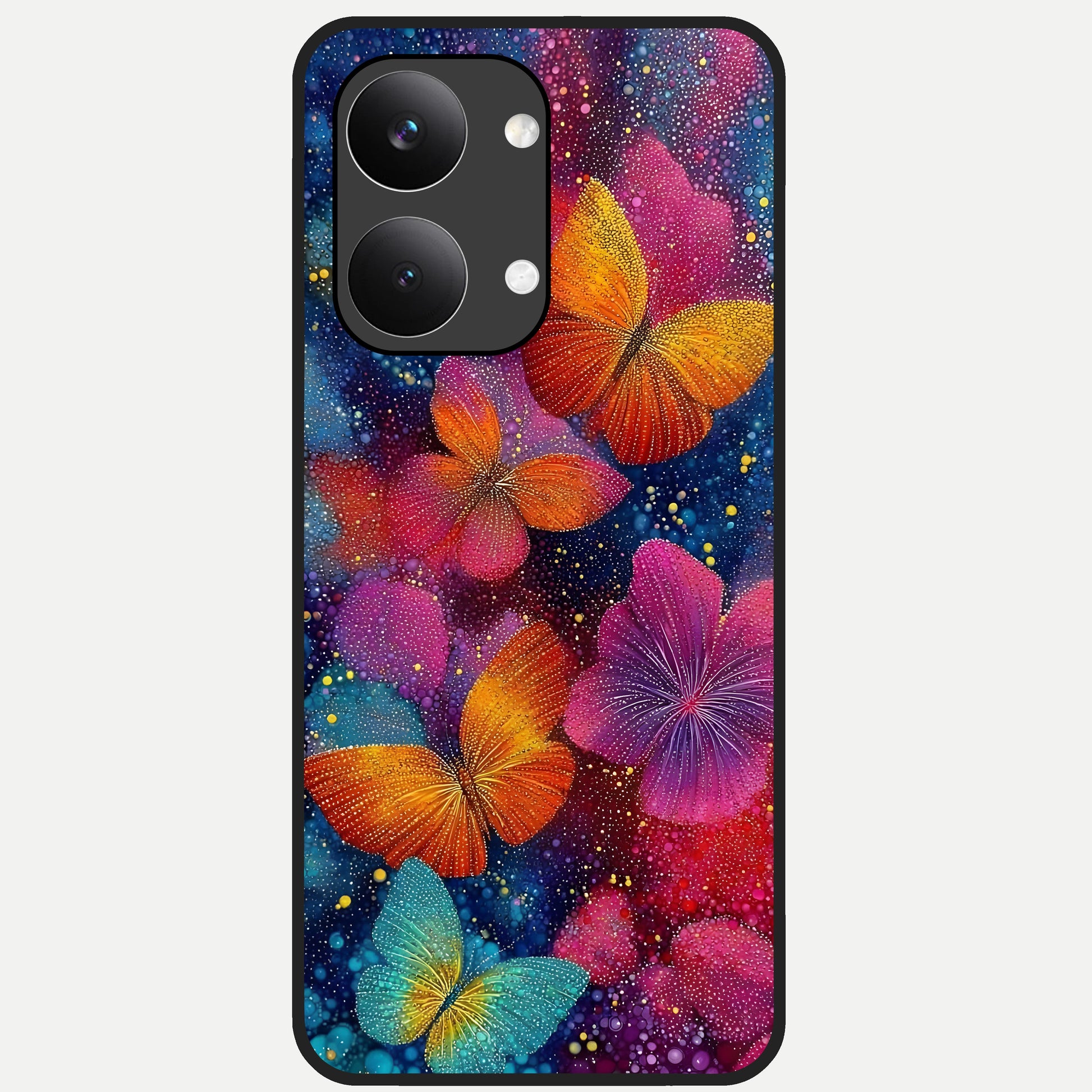  Butterfly Dream Mist Glass Case For Poco X8 Pro Max back cover – full design glossy printed glass finish