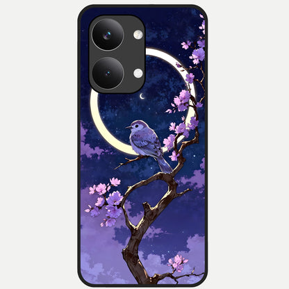  Celestial Bird Blossom Glass Case For Poco X8 Pro Max back cover – full design glossy printed glass finish