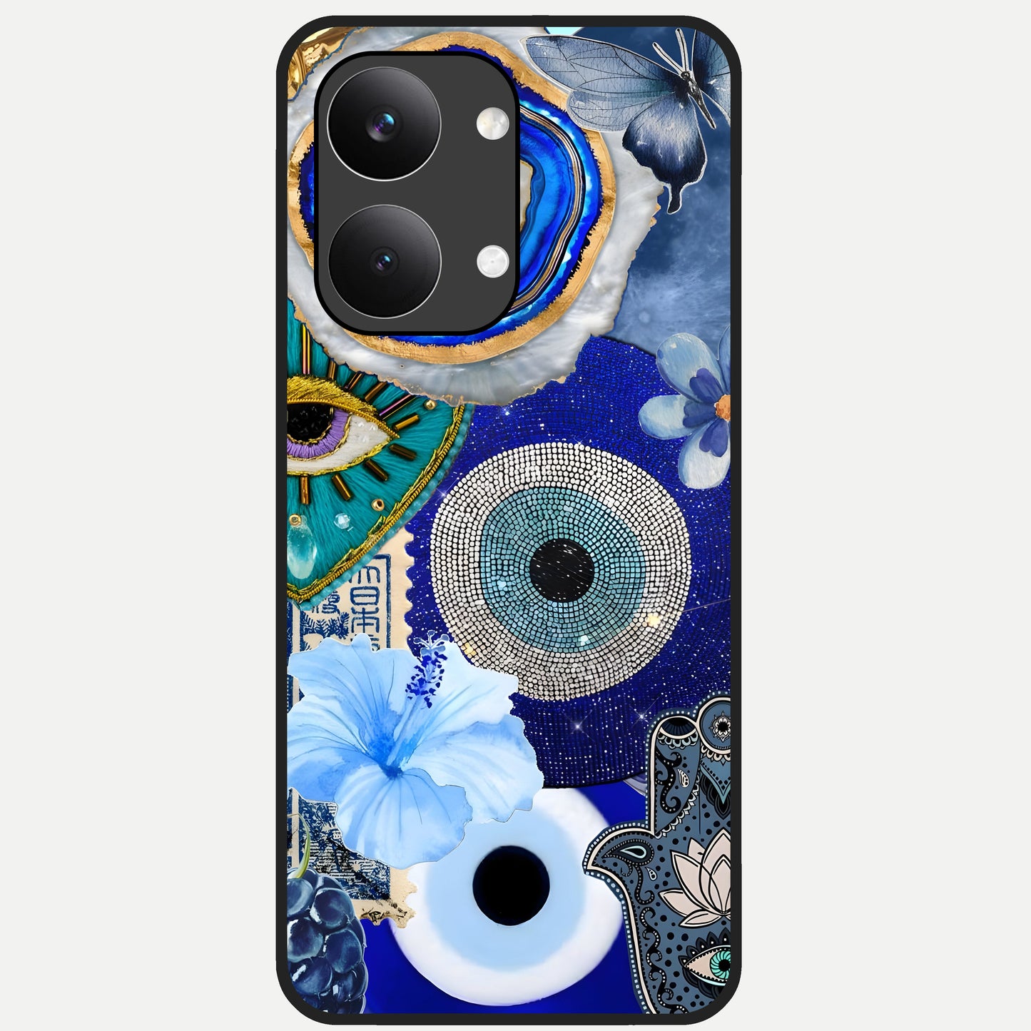  Celestial Blue Vision Glass Case For Poco X8 Pro Max back cover – full design glossy printed glass finish