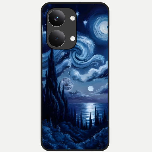  Celestial Dream Van Gogh Glass Case For Poco X8 Pro Max back cover – full design glossy printed glass finish