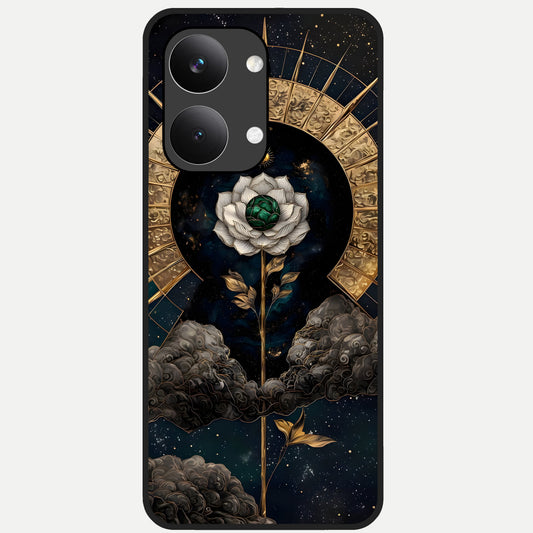  Celestial Lotus Morang Glass Case For Poco X8 Pro Max back cover – full design glossy printed glass finish