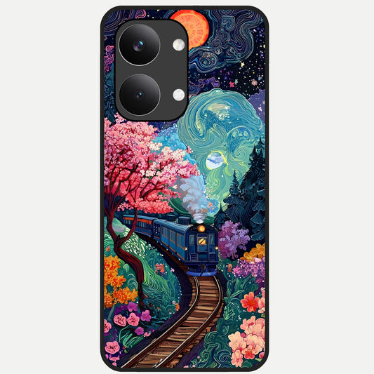  Celestial Train Journey Glass Case For Poco X8 Pro Max back cover – full design glossy printed glass finish
