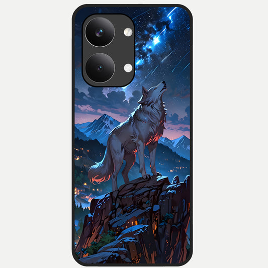  Celestial Wolf Howl Glass Case For Poco X8 Pro Max back cover – full design glossy printed glass finish