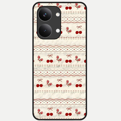  Cherry Bloom Charm Glass Case For Poco X8 Pro Max back cover – full design glossy printed glass finish