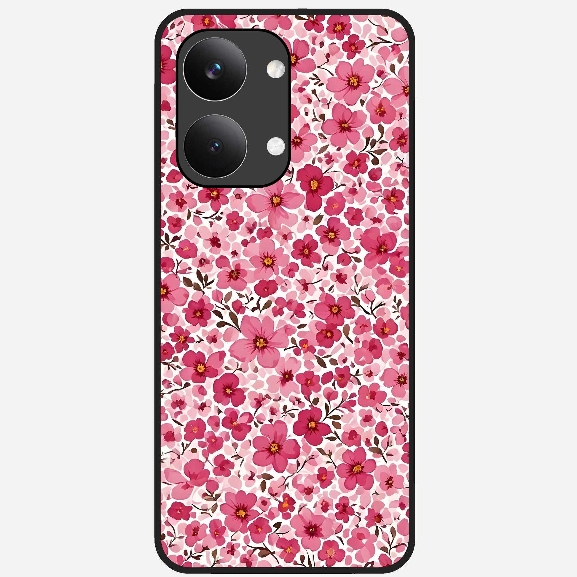  Cherry Blossom Charm Glass Case For Poco X8 Pro Max back cover – full design glossy printed glass finish
