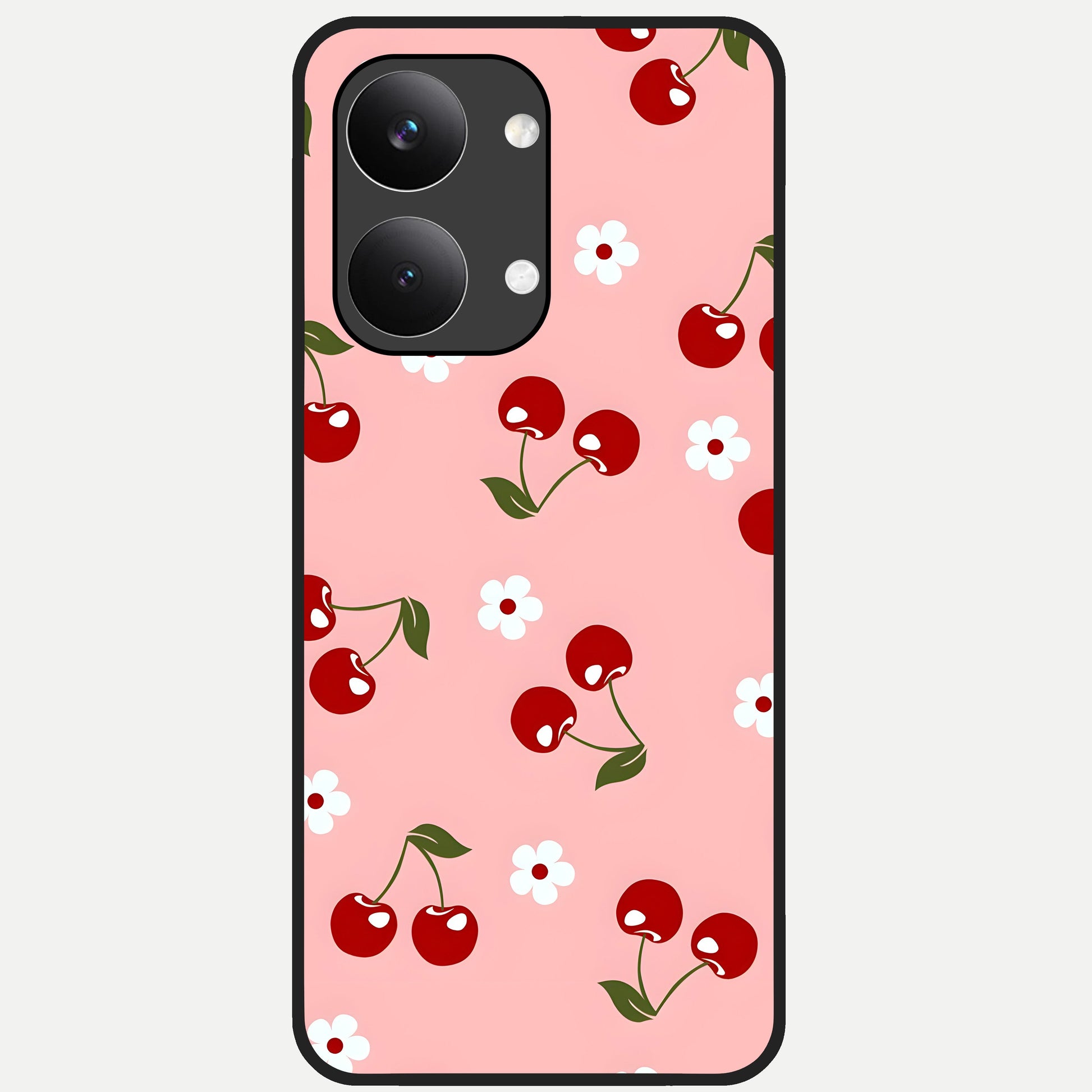  Cherry Love Mood Glass Case For Poco X8 Pro Max back cover – full design glossy printed glass finish