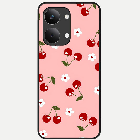  Cherry Love Mood Glass Case For Poco X8 Pro Max back cover – full design glossy printed glass finish